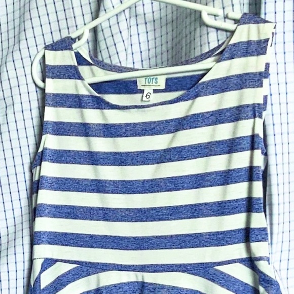 Girls Size 6 SLEEVELESS DRESS - NAUTICAL Striped - Picture 2 of 6